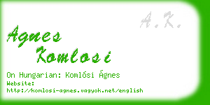 agnes komlosi business card