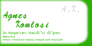 agnes komlosi business card